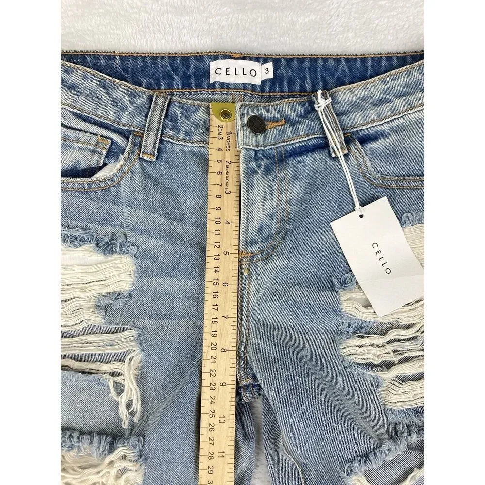 Cello Womens Jeans Blue Size‎ 3 Slim Ripped Mid Rise Size 3 NWT - Picture 7 of 15